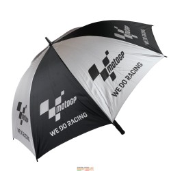 Ombrello da pista nero e argento MotoGP "We Do Racing"